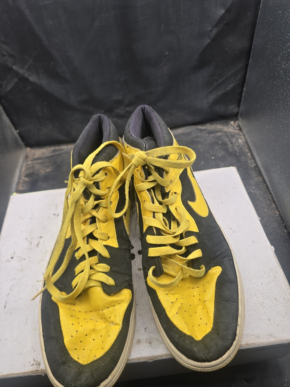 Jordan Black and Yellow High-Top Sneakers